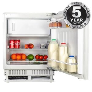 112L White Integrated Under Counter Fridge with Ice Box - SIA RFU102 - London Houseware - 12