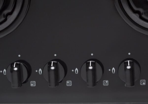 60cm Black Glass 4 Burner Gas Hob - SIA GHG603BL - London Houseware - 6