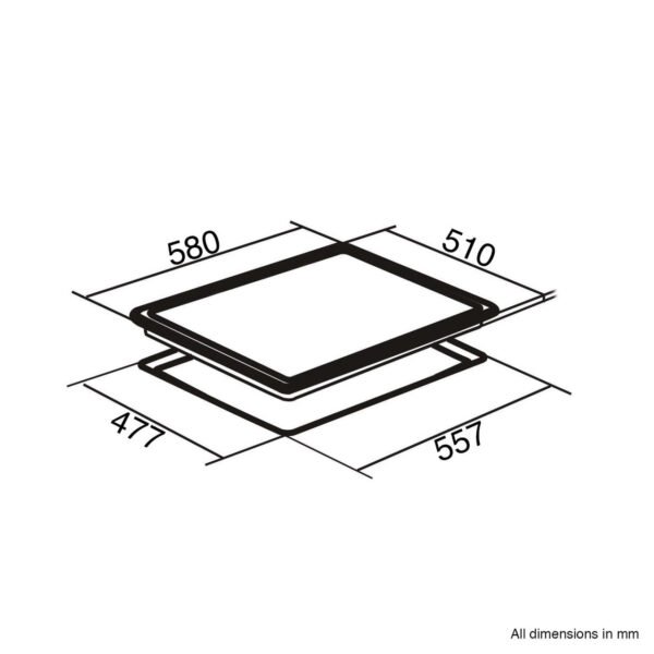 60cm Black Glass 4 Burner Gas Hob - SIA GHG603BL - London Houseware - 9