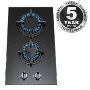 30cm 2 Burner Glass Gas Hob – SIA GHG301BL - London Houseware - 9