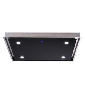 SIA CLN91BL-90cm Black Remote Ceiling Cooker Hood - London Houseware - 1