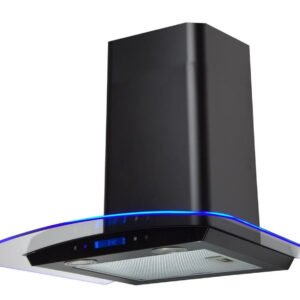 60cm Black LED Glass Chimney Cooker Hood – SIA CPTE61BL - London Houseware - 8