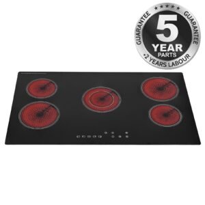 SIA CERH90BL- 90cm Black 5 Zone Electric Ceramic Hob - London Houseware - 1