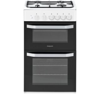 50 cm Double Gas Cooker, White – Hotpoint HD5G00KCW/UK - London Houseware - 1