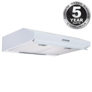 60cm White Kitchen Extractor Fan / Visor Cooker Hood - SIA VSR60WH - London Houseware - 1